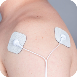Pain free PAT Electrodes on shoulder treating pain